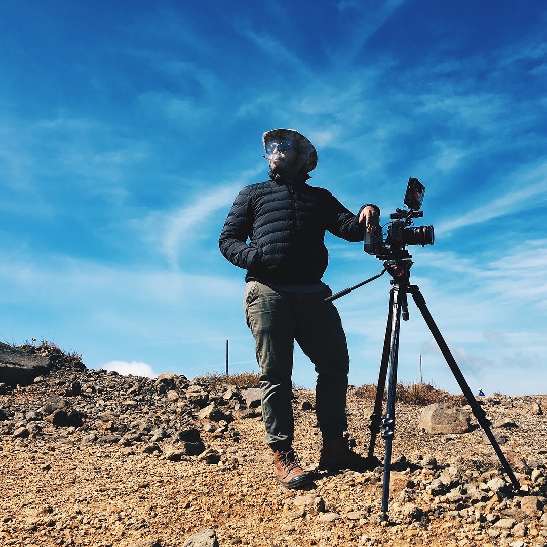 Faizul Jais on location with a cinema camera