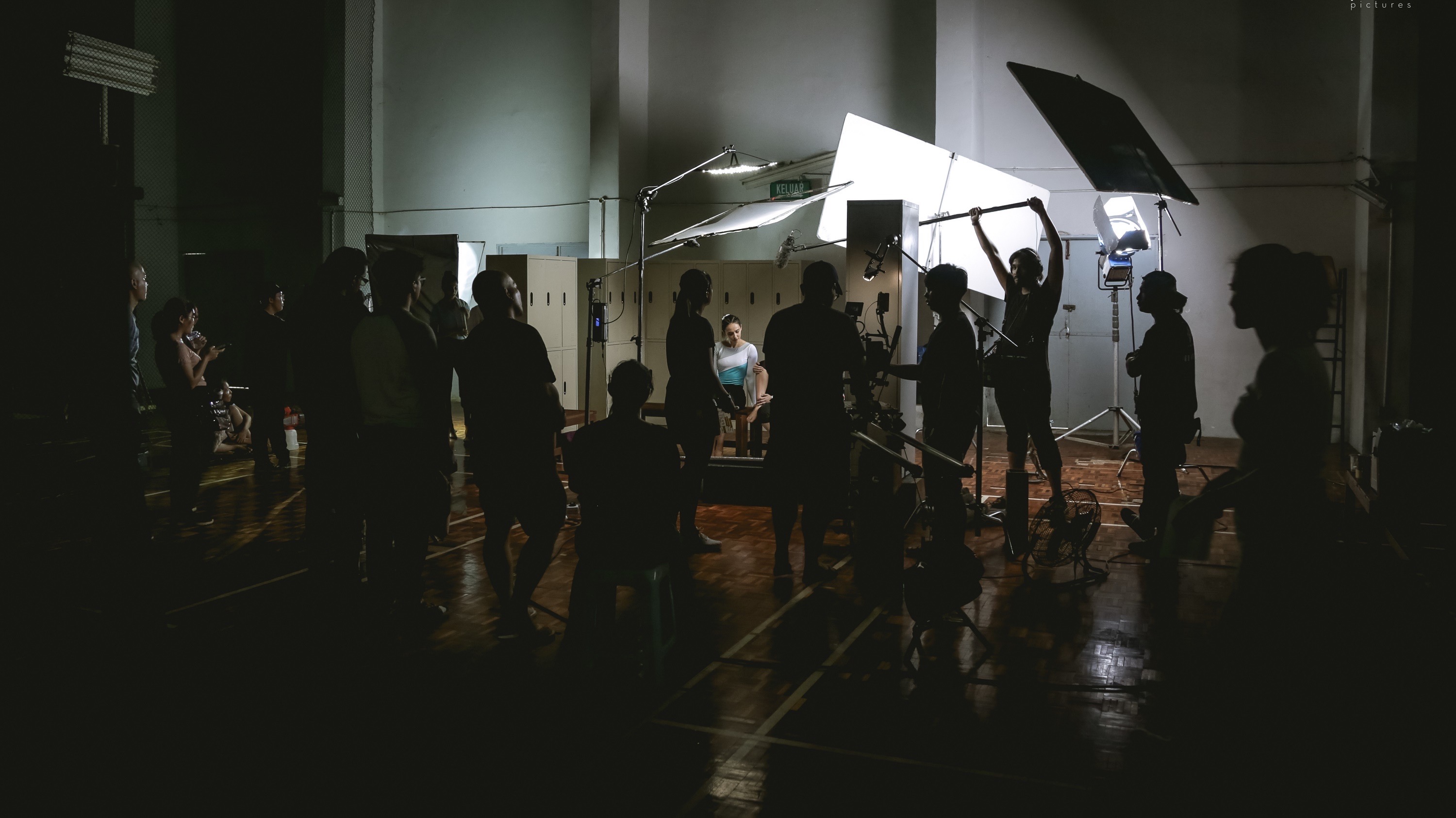 Parallax Pictures crew working on a studio production set