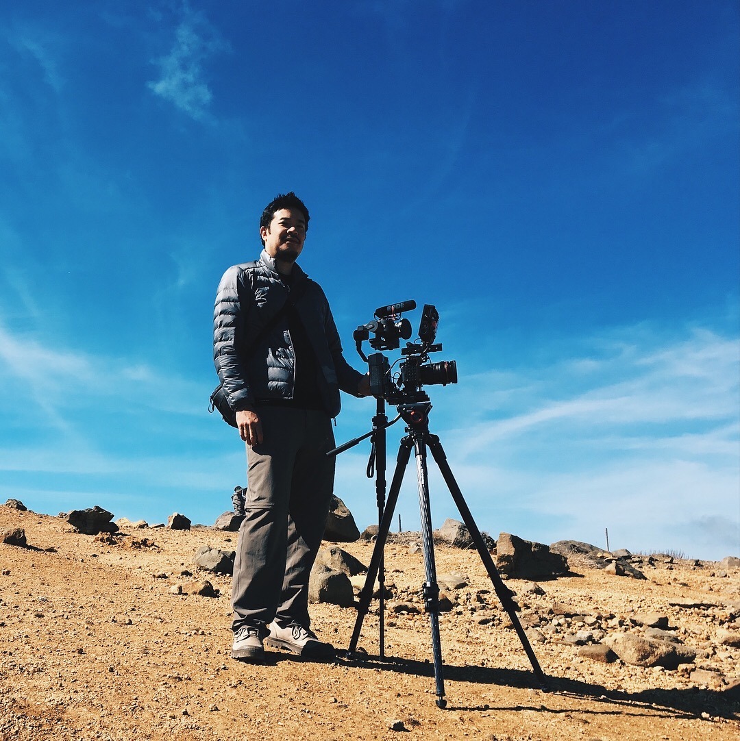 Winston Khor on location with a cinema camera
